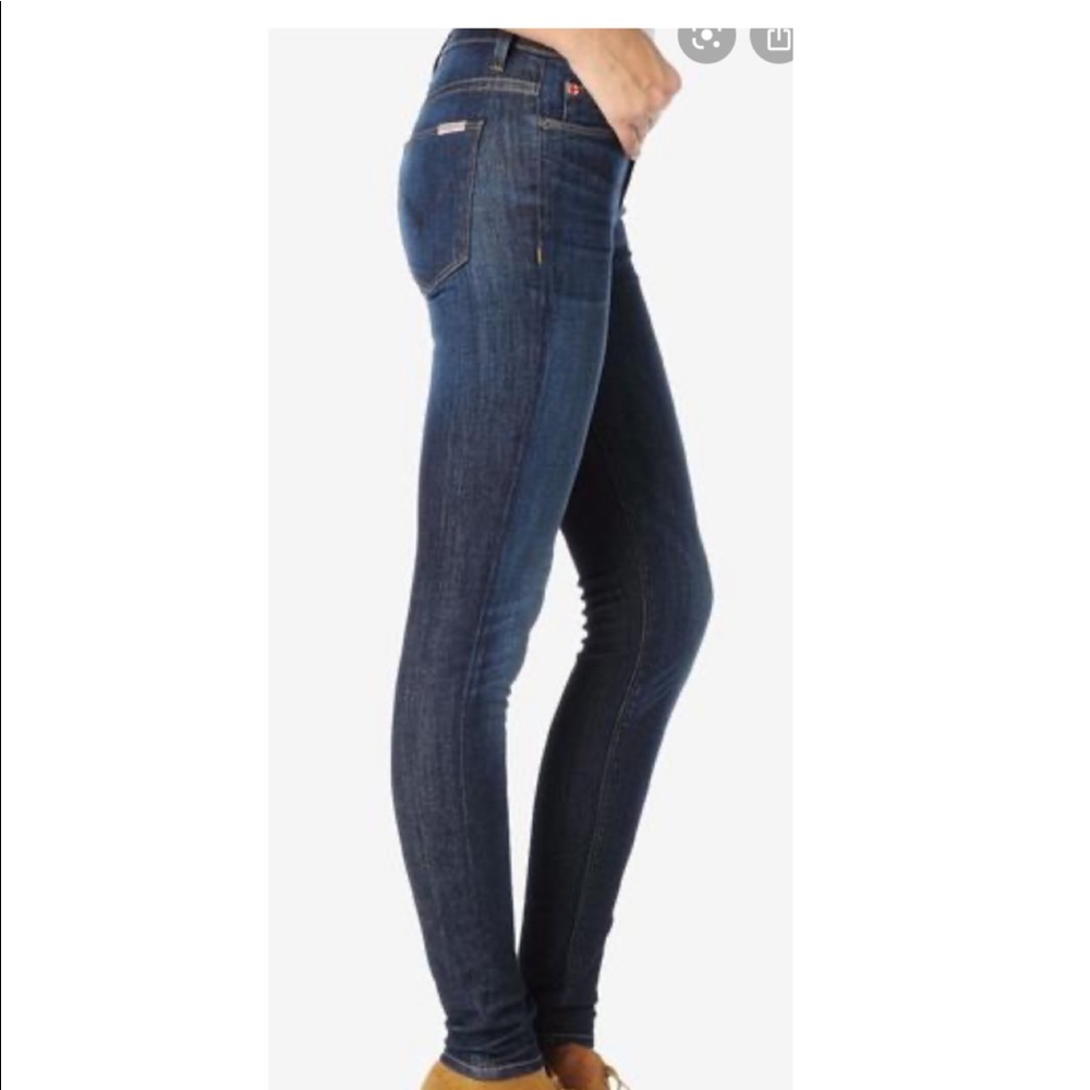 Hudson Nico Midrise Super Skinny blue denim Jeans
